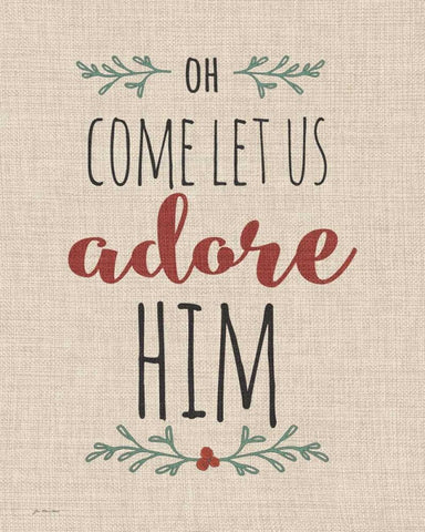 Adore Him Linen White Modern Wood Framed Art Print with Double Matting by Moulton, Jo