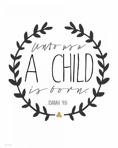 A Child Is Born Black Ornate Wood Framed Art Print with Double Matting by Moulton, Jo