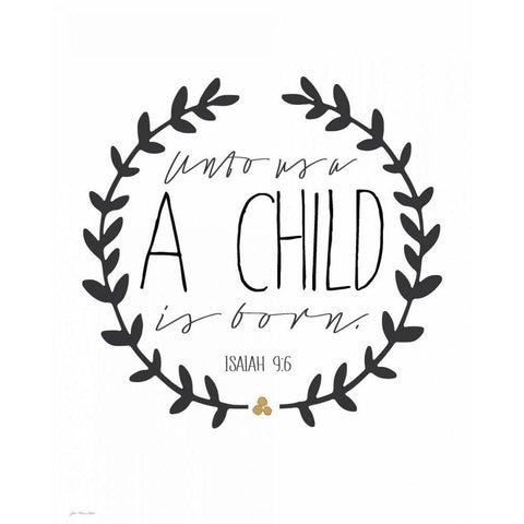 A Child Is Born Black Modern Wood Framed Art Print by Moulton, Jo