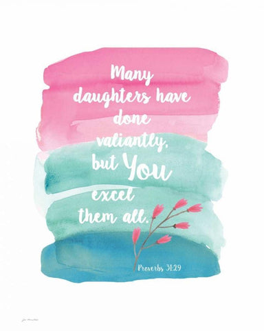 Daughter White Modern Wood Framed Art Print with Double Matting by Moulton, Jo