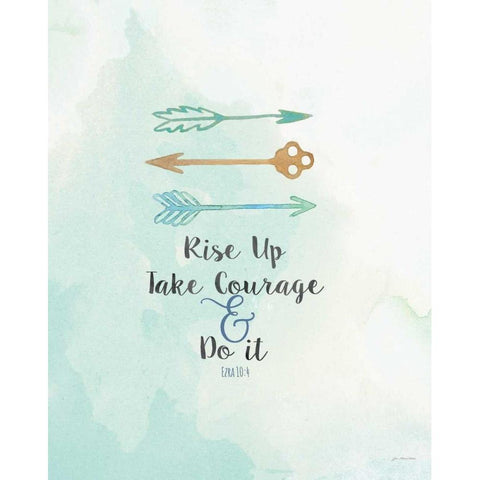 Take Courage Gold Ornate Wood Framed Art Print with Double Matting by Moulton, Jo