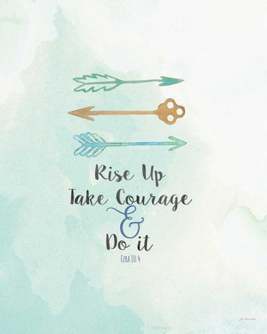 Take Courage White Modern Wood Framed Art Print with Double Matting by Moulton, Jo