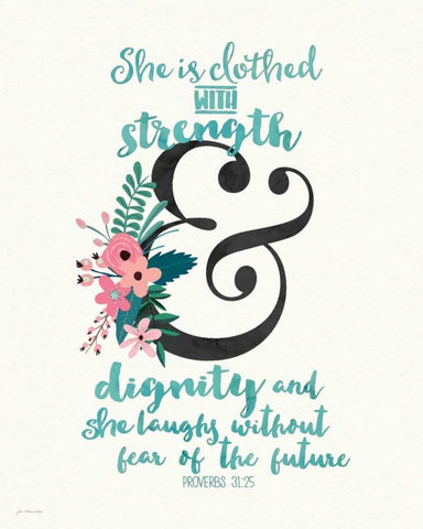 Dignity and Strength White Modern Wood Framed Art Print with Double Matting by Moulton, Jo