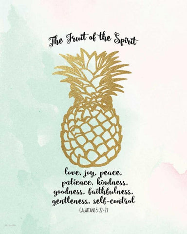 Fruit of the Spirit White Modern Wood Framed Art Print with Double Matting by Moulton, Jo