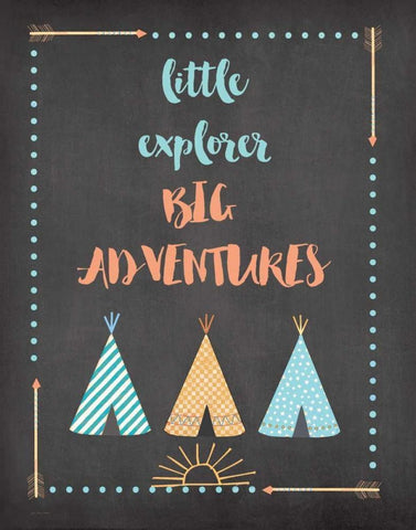 Little Explorer Black Ornate Wood Framed Art Print with Double Matting by Moulton, Jo