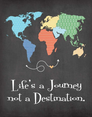 Lifes a Journey Black Ornate Wood Framed Art Print with Double Matting by Moulton, Jo