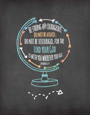 Be Strong Black Ornate Wood Framed Art Print with Double Matting by Moulton, Jo