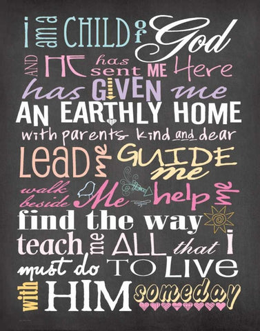 I Am a Child of God Black Ornate Wood Framed Art Print with Double Matting by Moulton, Jo