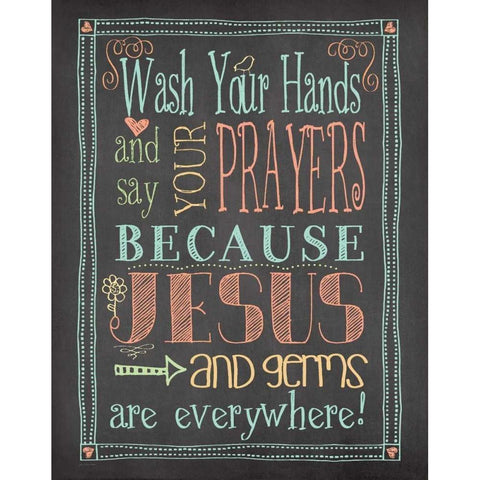 Germs and Jesus Gold Ornate Wood Framed Art Print with Double Matting by Moulton, Jo