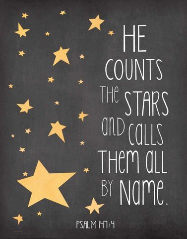 He Counts the Stars Black Ornate Wood Framed Art Print with Double Matting by Moulton, Jo