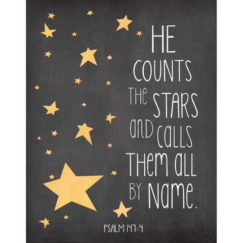 He Counts the Stars White Modern Wood Framed Art Print by Moulton, Jo