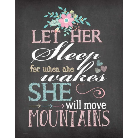 Let Her Sleep Black Modern Wood Framed Art Print with Double Matting by Moulton, Jo