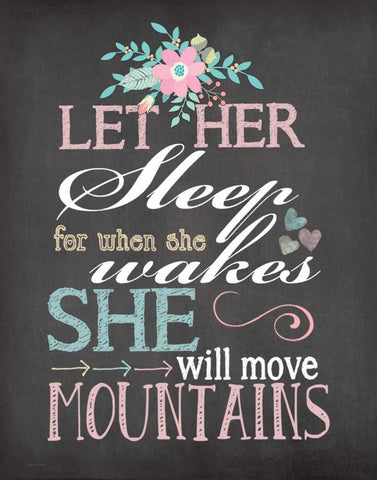 Let Her Sleep White Modern Wood Framed Art Print with Double Matting by Moulton, Jo