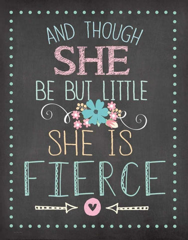 She is Fierce White Modern Wood Framed Art Print with Double Matting by Moulton, Jo