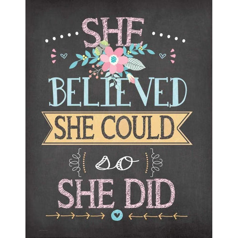 She Believed Black Modern Wood Framed Art Print by Moulton, Jo