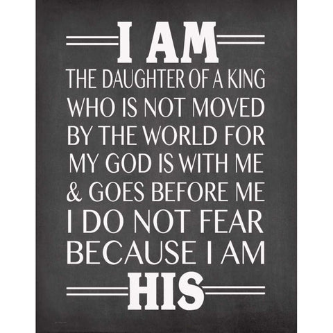 I am His Daughter Black Modern Wood Framed Art Print with Double Matting by Moulton, Jo