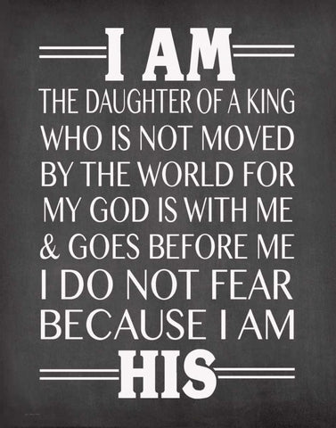 I am His Daughter White Modern Wood Framed Art Print with Double Matting by Moulton, Jo