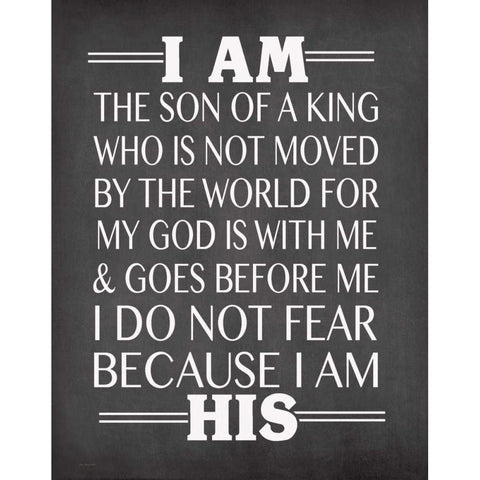 I am His Son White Modern Wood Framed Art Print by Moulton, Jo