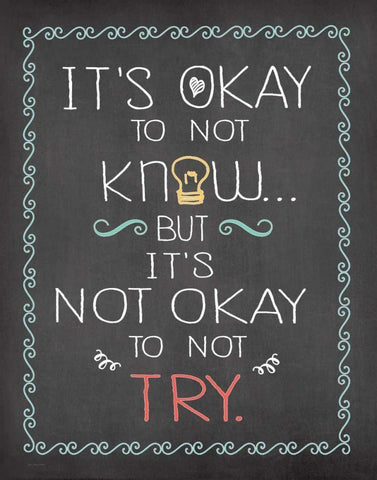 Its Okay Black Ornate Wood Framed Art Print with Double Matting by Moulton, Jo