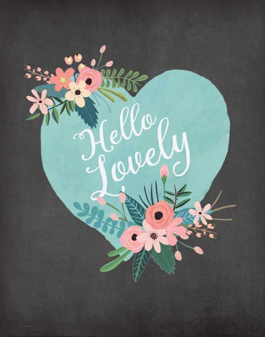 Hello Lovely  Black Ornate Wood Framed Art Print with Double Matting by Moulton, Jo