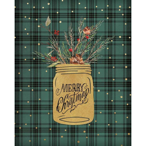 Merry Christmas Jar Black Modern Wood Framed Art Print by Moulton, Jo