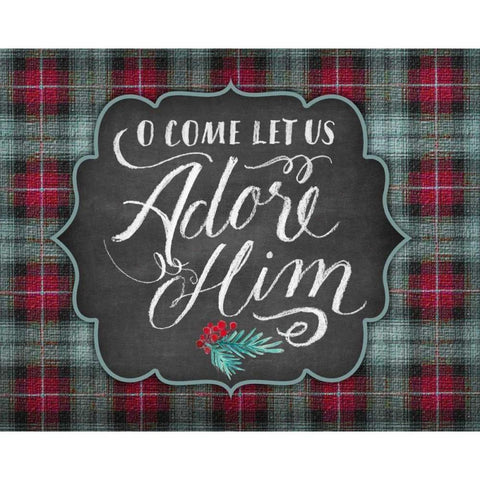 Adore Him Black Modern Wood Framed Art Print with Double Matting by Moulton, Jo