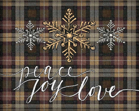 Peace Joy Love White Modern Wood Framed Art Print with Double Matting by Moulton, Jo