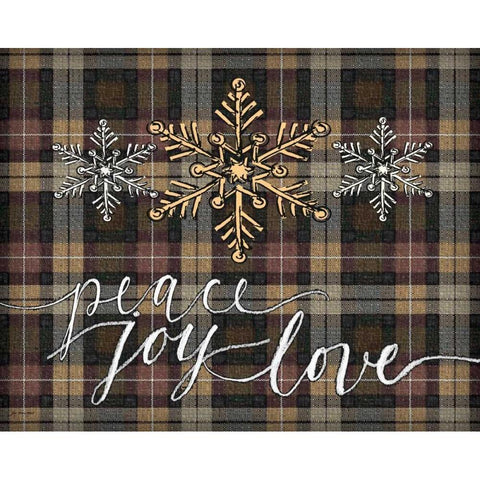 Peace Joy Love White Modern Wood Framed Art Print by Moulton, Jo