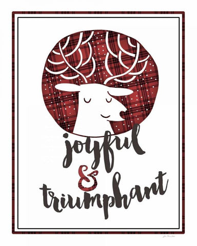 Joyful and Triumphant White Modern Wood Framed Art Print with Double Matting by Moulton, Jo