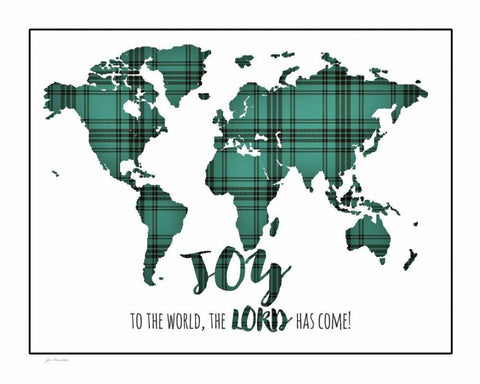 Joy to the World Black Ornate Wood Framed Art Print with Double Matting by Moulton, Jo