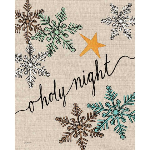 O Holy Night - Linen Black Modern Wood Framed Art Print with Double Matting by Moulton, Jo