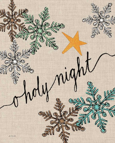 O Holy Night - Linen Black Ornate Wood Framed Art Print with Double Matting by Moulton, Jo