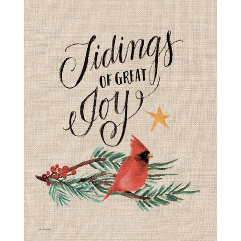 Tidings of Great Joy Black Modern Wood Framed Art Print with Double Matting by Moulton, Jo