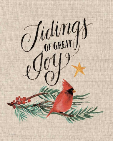 Tidings of Great Joy White Modern Wood Framed Art Print with Double Matting by Moulton, Jo