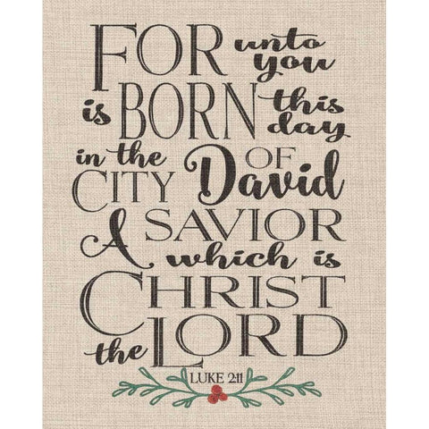 Luke 2-11 Linen Black Modern Wood Framed Art Print with Double Matting by Moulton, Jo