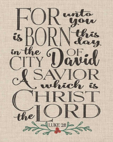 Luke 2-11 Linen White Modern Wood Framed Art Print with Double Matting by Moulton, Jo