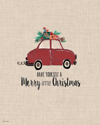 Merry Little Christmas White Modern Wood Framed Art Print with Double Matting by Moulton, Jo