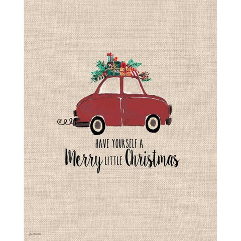 Merry Little Christmas Black Modern Wood Framed Art Print with Double Matting by Moulton, Jo