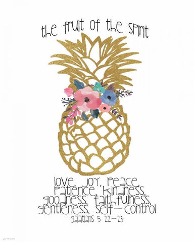 Fruit of the Spirit White Modern Wood Framed Art Print with Double Matting by Moulton, Jo