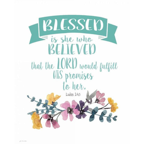 Blessed Is She Black Modern Wood Framed Art Print by Moulton, Jo