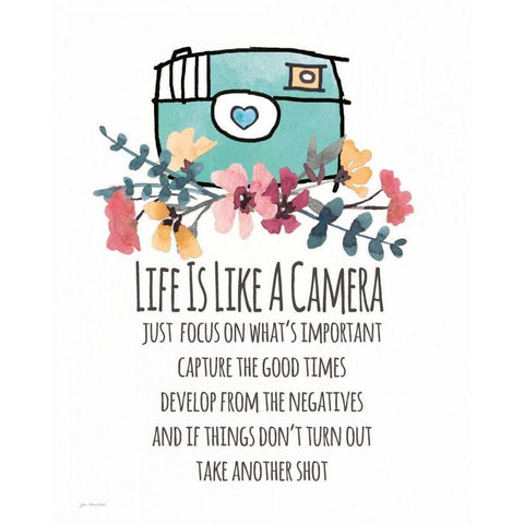 Life is Like a Camera Black Modern Wood Framed Art Print with Double Matting by Moulton, Jo