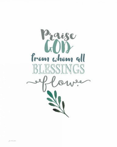Praise God White Modern Wood Framed Art Print with Double Matting by Moulton, Jo