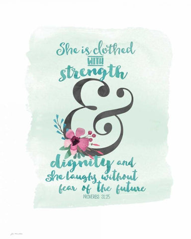 Strength and Dignity Black Ornate Wood Framed Art Print with Double Matting by Moulton, Jo