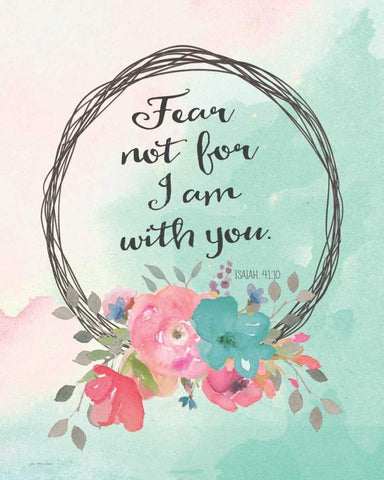 Fear Not Black Ornate Wood Framed Art Print with Double Matting by Moulton, Jo