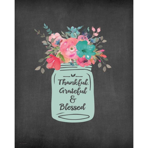 T G and Blessed Black Modern Wood Framed Art Print by Moulton, Jo