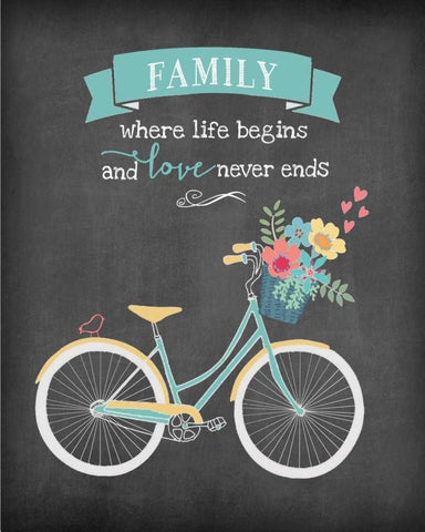 Family Begins Black Ornate Wood Framed Art Print with Double Matting by Moulton, Jo