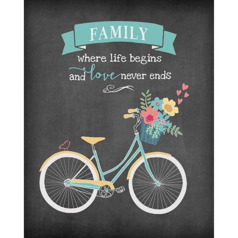 Family Begins Black Modern Wood Framed Art Print by Moulton, Jo