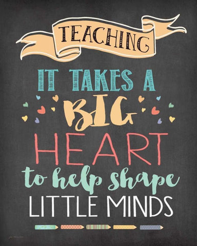 Big Heart White Modern Wood Framed Art Print with Double Matting by Moulton, Jo