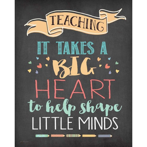 Big Heart Black Modern Wood Framed Art Print with Double Matting by Moulton, Jo