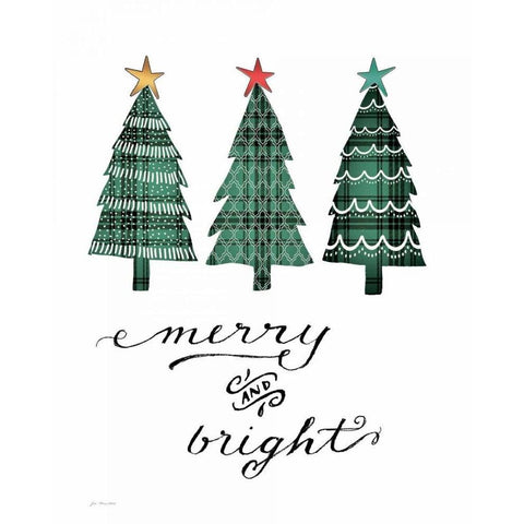 Merry and Bright Black Modern Wood Framed Art Print by Moulton, Jo